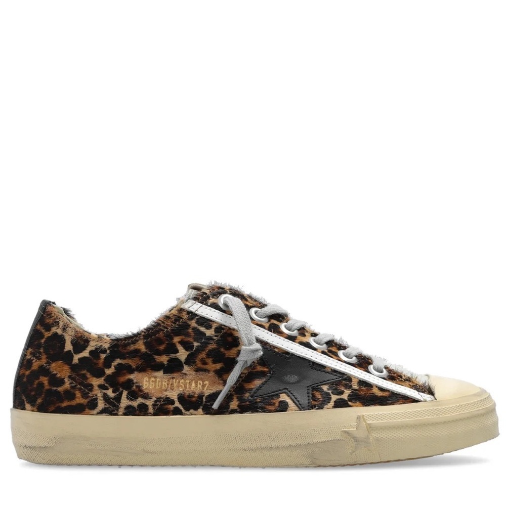 Golden Goose Women's V-STAR-2 Leopard Pony Hair 36 37 BNIB - Picture 2 of 15